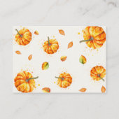 Herfst Baby shower Luier Raffle Informatiekaartje (Achterkant)