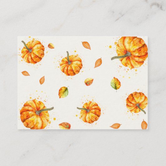 Herfst Baby shower Luier Raffle Informatiekaartje (Achterkant)