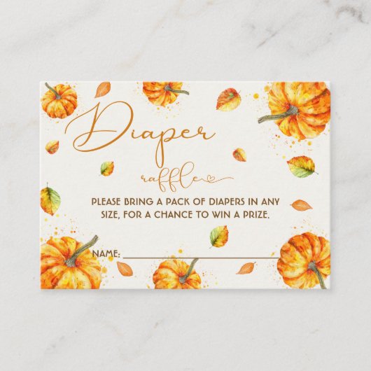Herfst Baby shower Luier Raffle Informatiekaartje (Voorkant)
