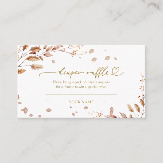 Herfst Baby shower Luier Raffle Informatiekaartje (Voorkant)