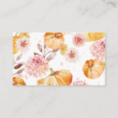 Herfst Baby shower Luier Raffle Informatiekaartje (Achterkant)