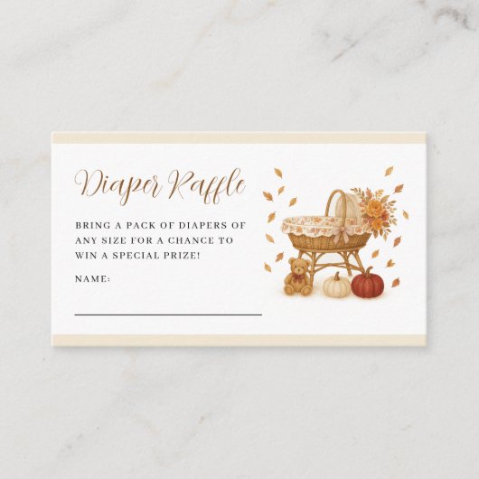 Herfst Baby shower Luier Raffle Informatiekaartje (Voorkant)
