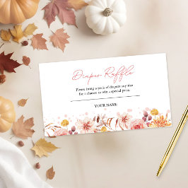 Herfst Baby shower Luier Raffle Informatiekaartje