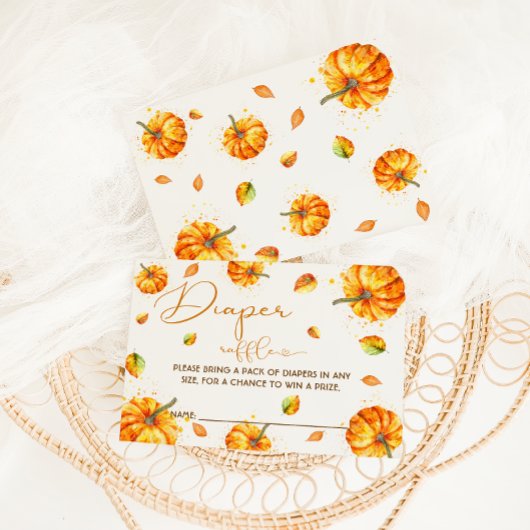 Herfst Baby shower Luier Raffle Informatiekaartje