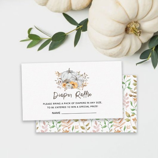 Herfst Baby shower Luier Raffle invoegen Kaart