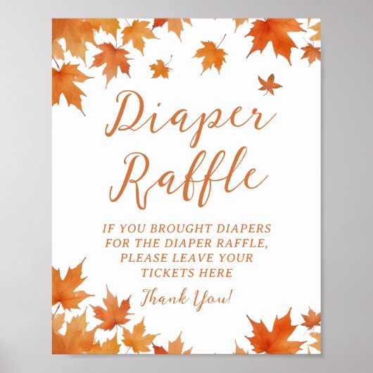 Herfst Baby shower Luier Raffle Poster (Voorkant)