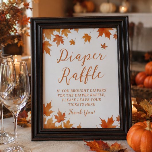 Herfst Baby Shower Luier Raffle Poster