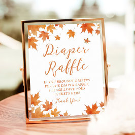 Herfst Baby shower Luier Raffle Poster