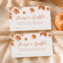 Herfst Baby Shower Luier Raffle Ticket
