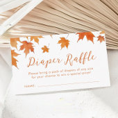 Herfst Baby shower Luier Raffle Ticket Informatiekaartje