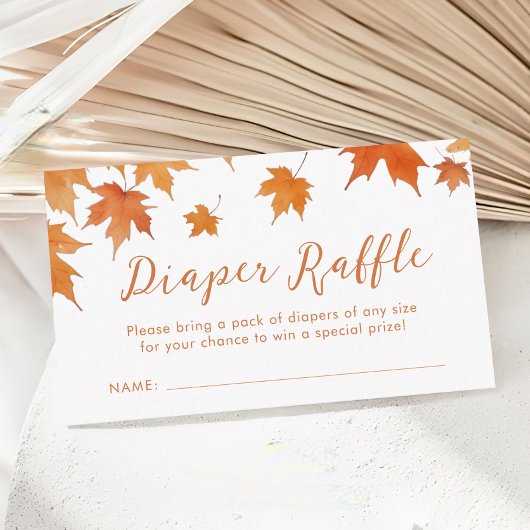 Herfst Baby shower Luier Raffle Ticket Informatiekaartje
