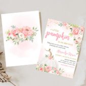 Herfst Baby Shower met Pompoen Bloemen Kaart