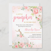 Herfst Baby Shower met Pompoen Bloemen Kaart (Voorkant)