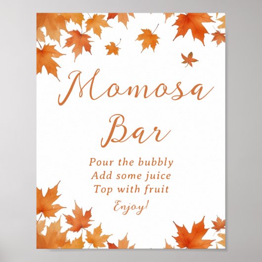 Herfst Baby shower Momosa Bar Poster (Voorkant)