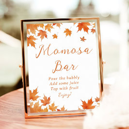 Herfst Baby shower Momosa Bar Poster