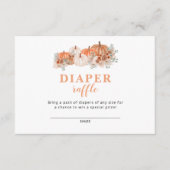 Herfst Baby shower Pompoen Baby shower Luier Raffl Informatiekaartje (Voorkant)