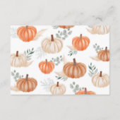 Herfst Baby shower Pompoen Baby shower Luier Raffl Informatiekaartje (Achterkant)