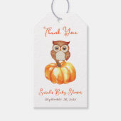 Herfst Baby shower Pompoen en Uil Herfst Bedankt Cadeaulabel (Voorkant)