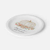 Herfst Baby shower pompoen Papieren Bordje (Gekanteld)