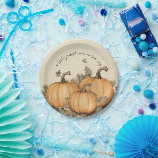 Herfst Baby shower pompoen patch Papieren Bordje (Feest)