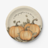 Herfst Baby shower pompoen patch Papieren Bordje (Voorkant)