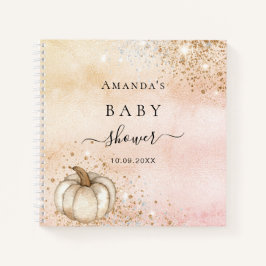 Herfst baby shower pompoen roos  notitieboek