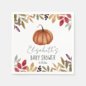 Herfst Baby shower pompoen Servet (Voorkant)