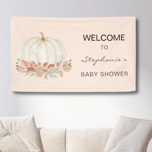 Herfst Baby shower pompoen Spandoek