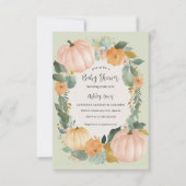 Herfst Baby shower pompoen uitnodiging (Voorkant)