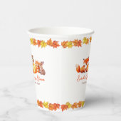 Herfst Baby shower Pompoendieren en Herfstbladeren Papieren Bekers (Rechts)