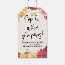 Herfst Baby shower Pop als ze Pop Cadeaulabel