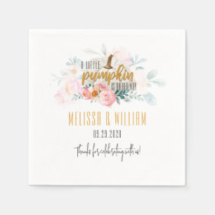 Herfst Baby shower Pumpkin Floral Aangepast Servet