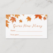 Herfst Baby shower raad eens hoeveel games Informatiekaartje (Voorkant)