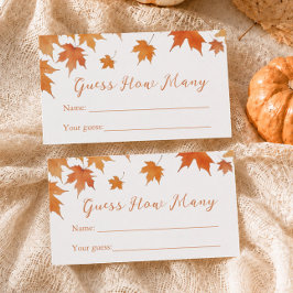 Herfst Baby Shower Raad Hoeveelheid Spel Informatiekaartje