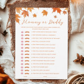 Herfst Baby shower Raad wie spel Kaart