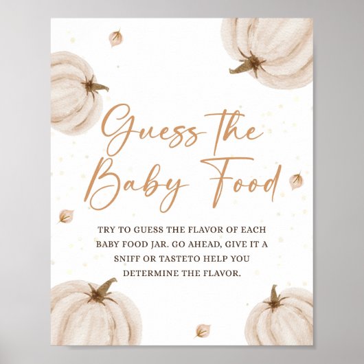 Herfst Baby shower raadt het Baby-eten Poster (Voorkant)