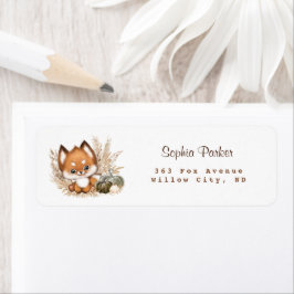 Herfst Baby shower Return Address Labels