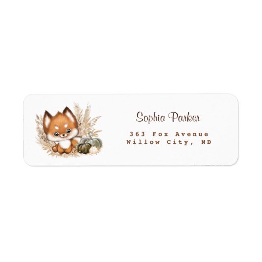 Herfst Baby shower Return Address Labels (Voorkant)