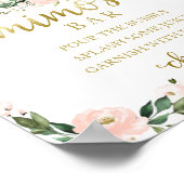Herfst Baby shower Roze Gold Mimosa Bar Poster (Hoek)