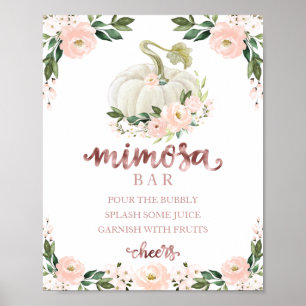 Herfst Baby Shower Roze Goud Mimosa Bar Bord Poster