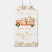 Herfst Baby shower Schattigee pompoen oogst dank u Cadeaulabel (Voorkant)