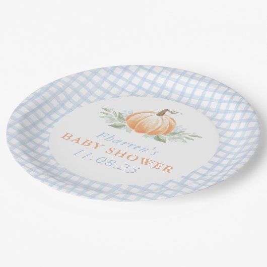 Herfst Baby shower servetten | Pompoen Papieren Bordje (Gekanteld)