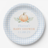 Herfst Baby shower servetten | Pompoen Papieren Bordje (Voorkant)