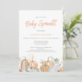 Herfst Baby shower Sprinkle Pompoen Kaart (Staand voorkant)