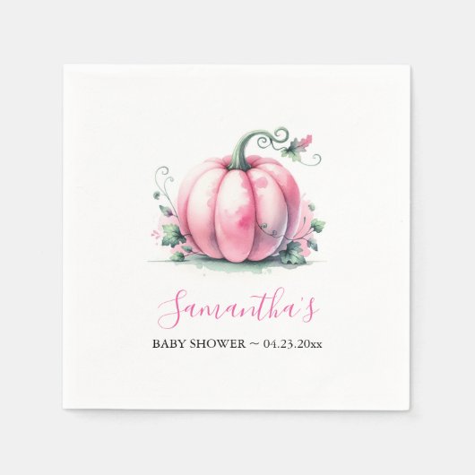 Herfst Baby shower thema gepersonaliseerd Servet (Voorkant)