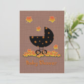 Herfst Baby shower Uitnodiging Baby Buggy (Staand voorkant)