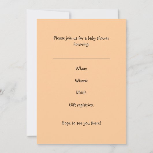 Herfst Baby shower Uitnodiging Baby Buggy (Achterkant)