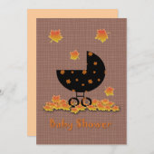 Herfst Baby shower Uitnodiging Baby Buggy (Voorkant / Achterkant)