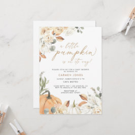 Herfst Baby shower Uitnodiging, een pompoen Kaart