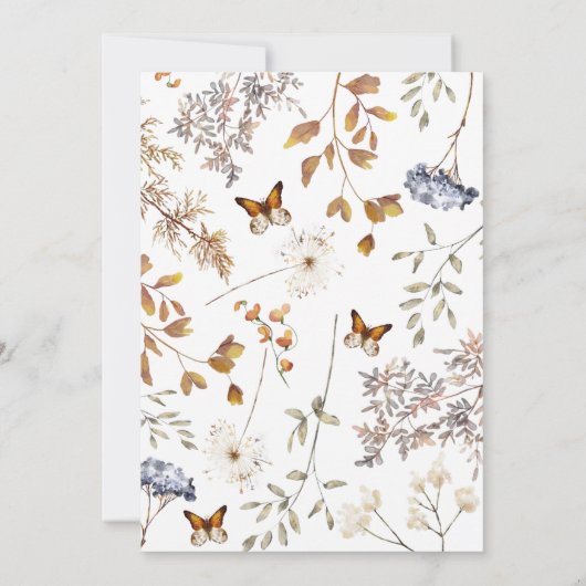 Herfst Baby shower Uitnodiging, Girl Shower Invite Kaart (Achterkant)